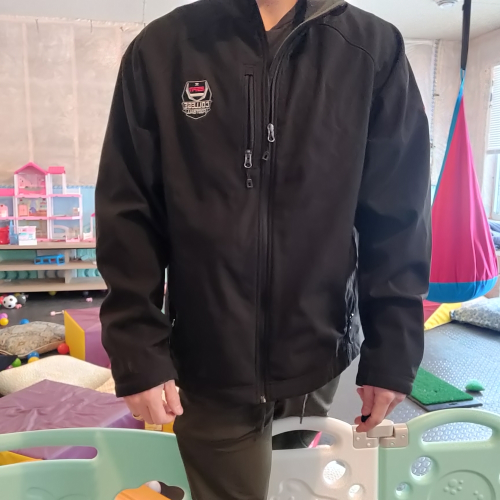 Men's Black Softshell Jacket Very Warm Size XL